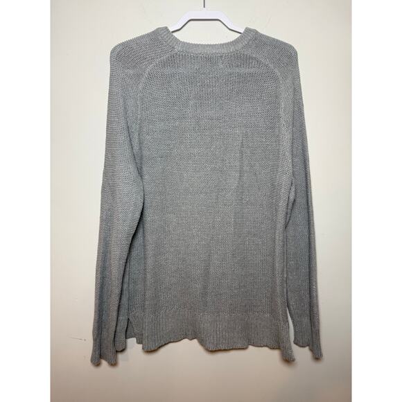 Old Navy Ladies Gray Sweater Raised Knit Accent Long Sleeves Size L - Picture 2 of 7